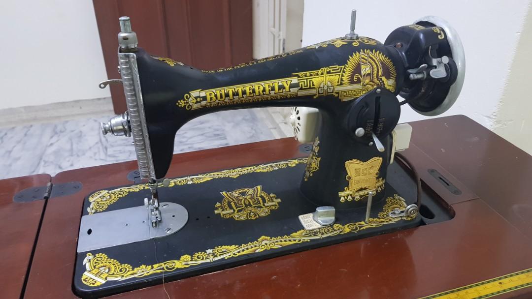 Antique Manual And Electric Sewing Machine Butterfly Brand