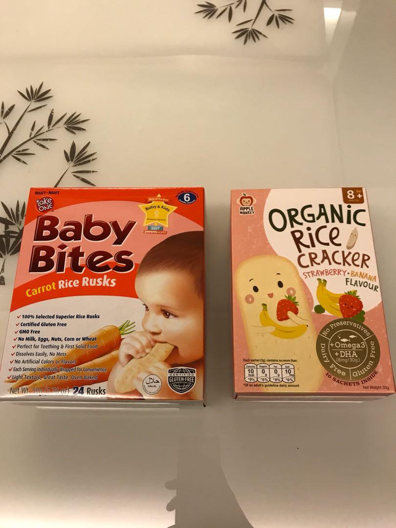 Apple Monkey Organic Rice Cracker Babies Kids Nursing Feeding On Carousell