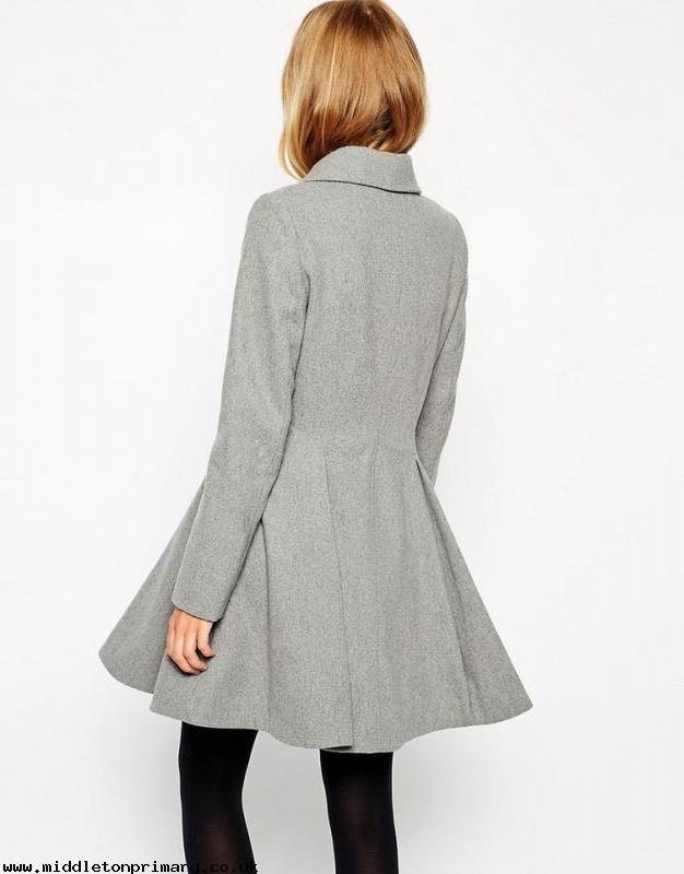 Grey best sale skater coat