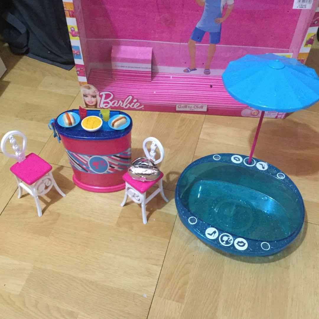 Barbie Doll House & Swimming Pool, Hobbies & Toys, Toys & Games on Carousell