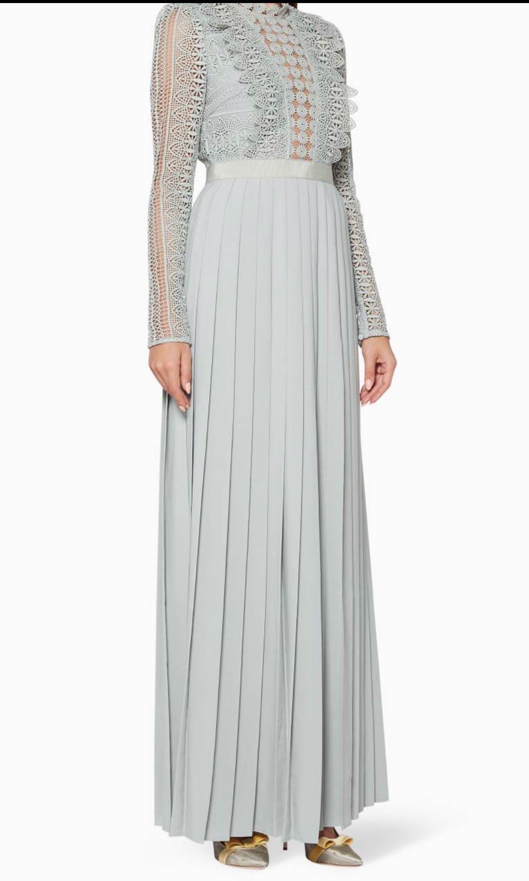 BNWT Authentic Self Portrait Blue Spiral Lace Maxi Dress