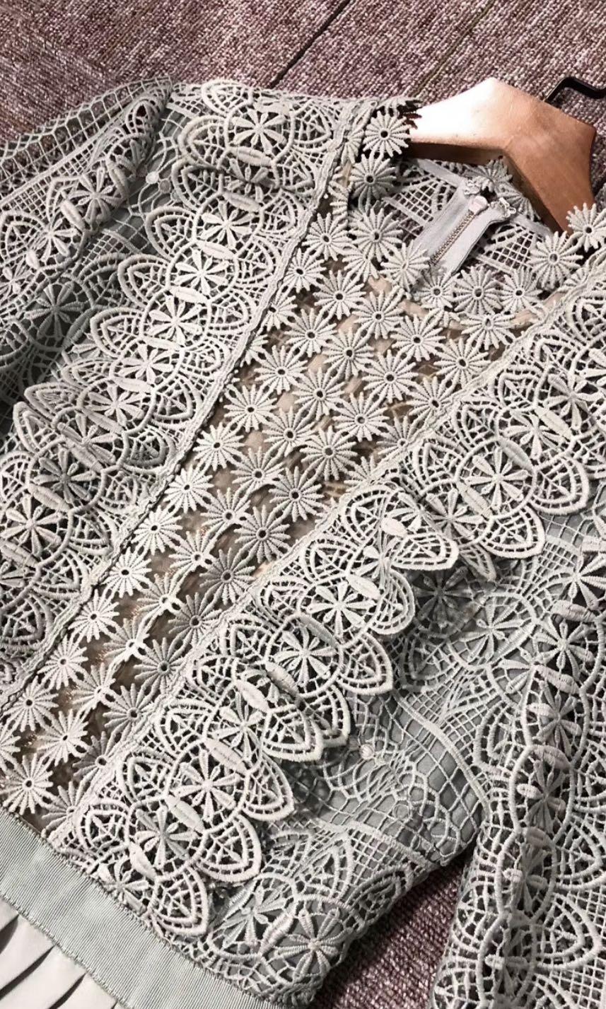 self portrait spiral lace maxi dress