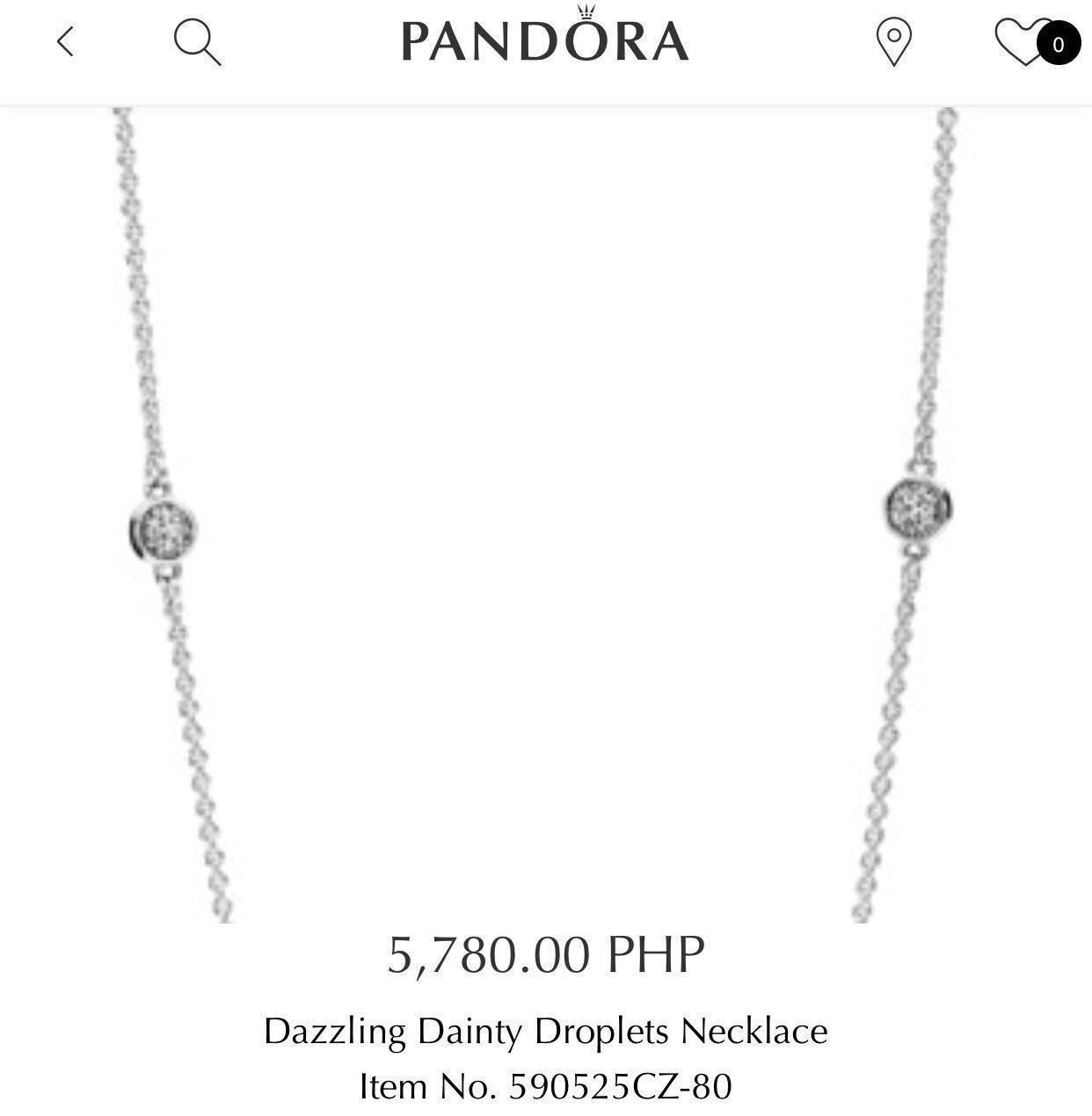 Pandora dazzling dainty droplets necklace on sale