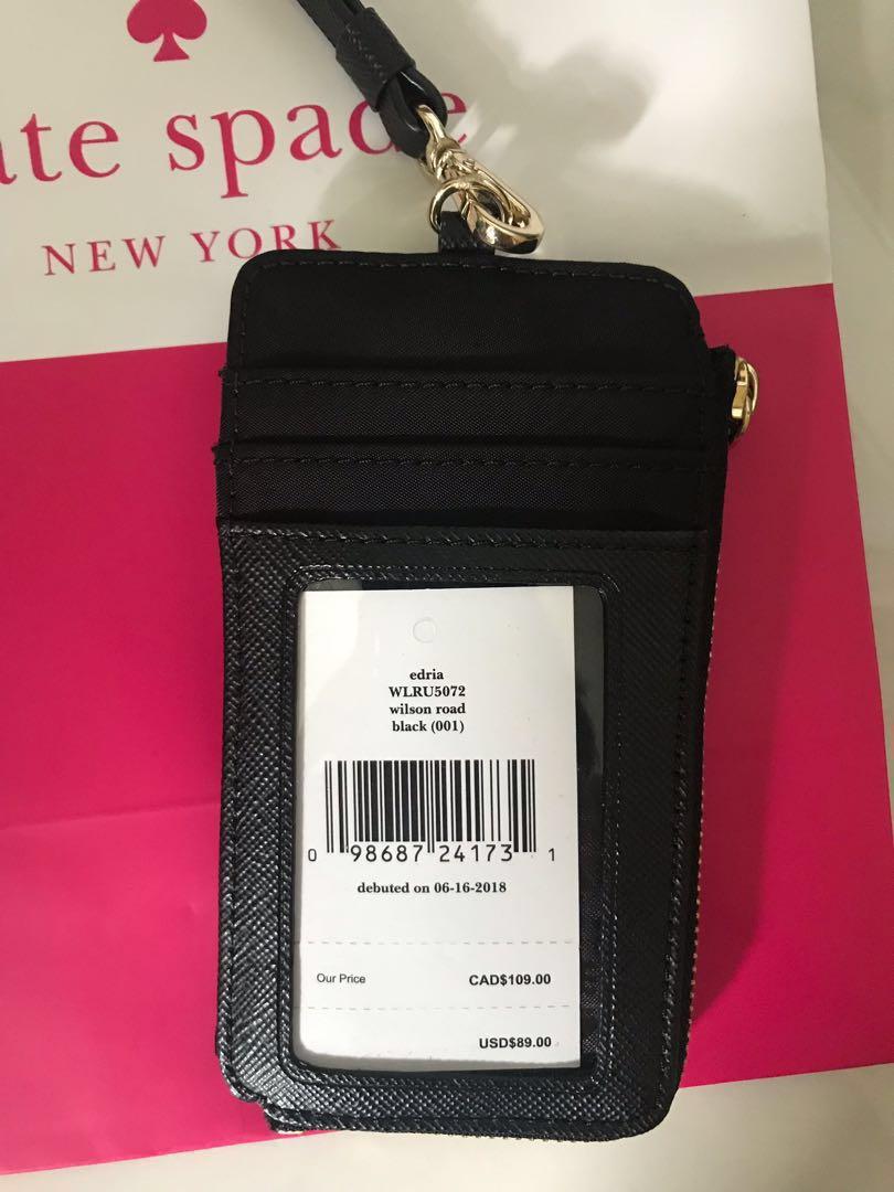 kate spade new york edria wilson road lanyard wallet black