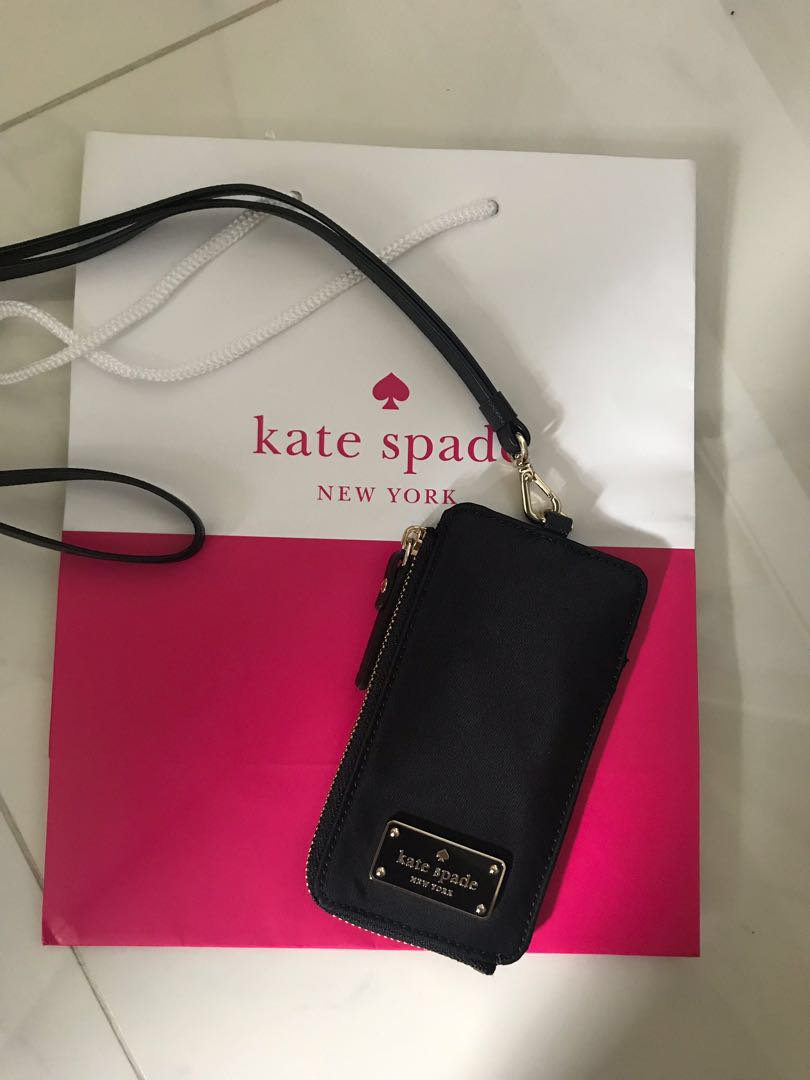 Kate spade new york edria wilson road lanyard wallet black on sale