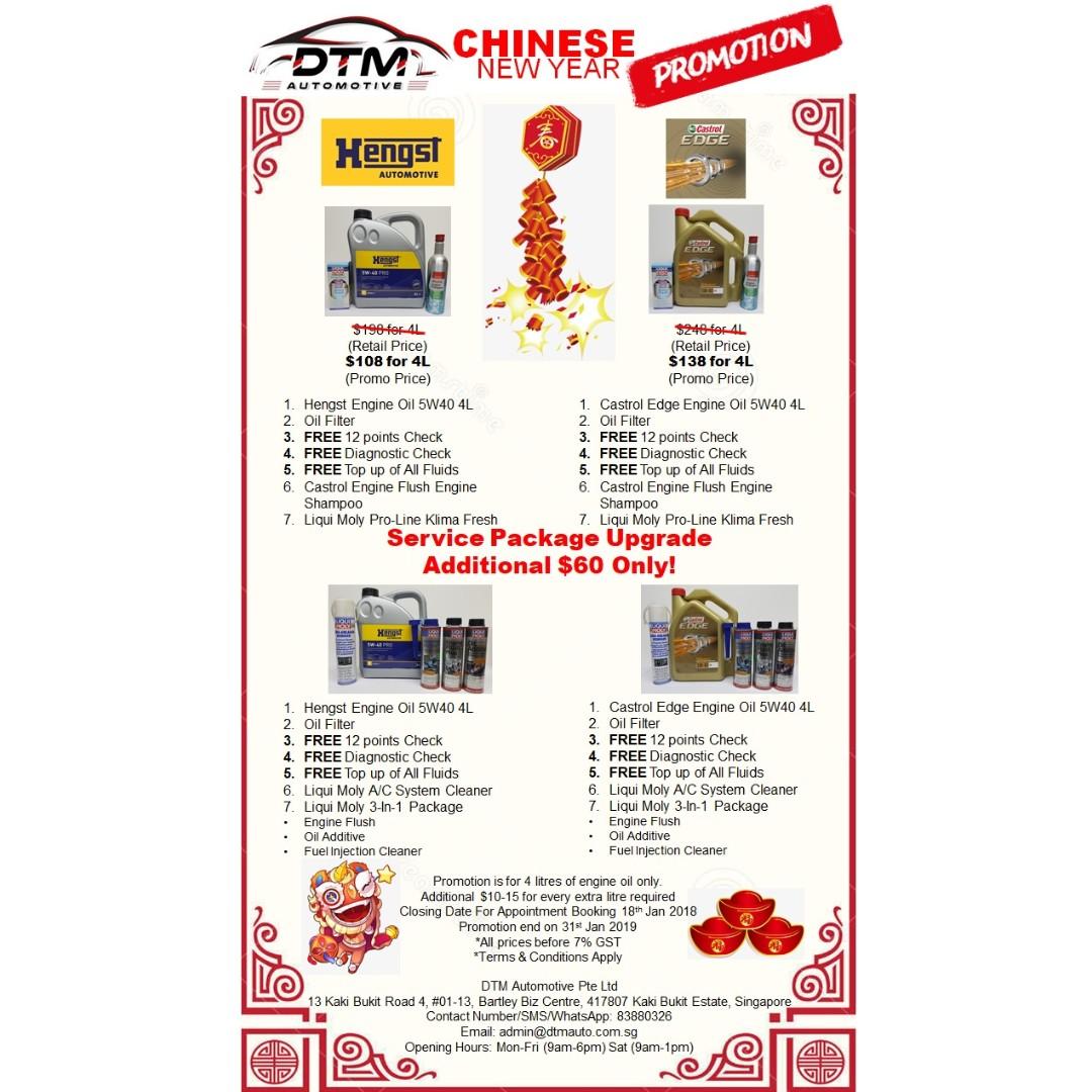 Chinese New Year Servicing Promotion For All Car Makes And Models