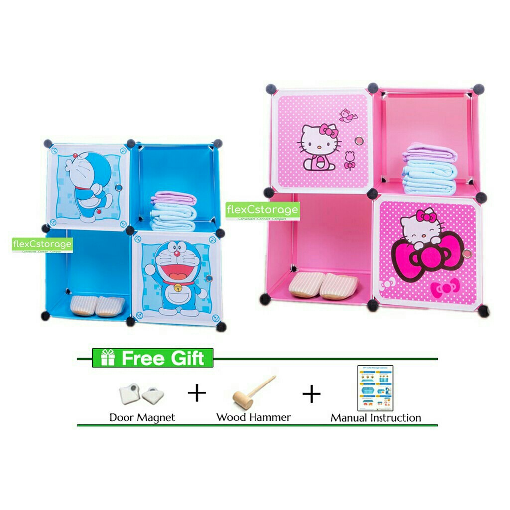 DIY stackable cube storage wardrobe (4 cubes), Furniture & Home