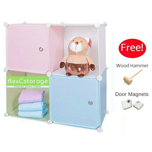 DIY stackable cube storage wardrobe (4 cubes), Furniture & Home