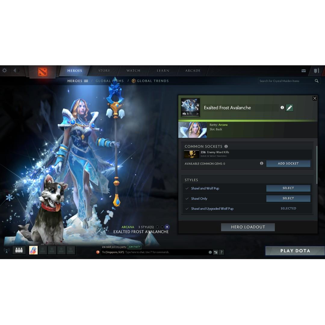 Dota 2 Exalted Frost Avalanche Level 3 Unlocked Crystal Maiden
