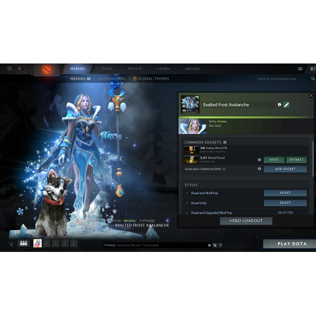 Dota 2 Exalted Frost Avalanche Level 3 Unlocked Crystal