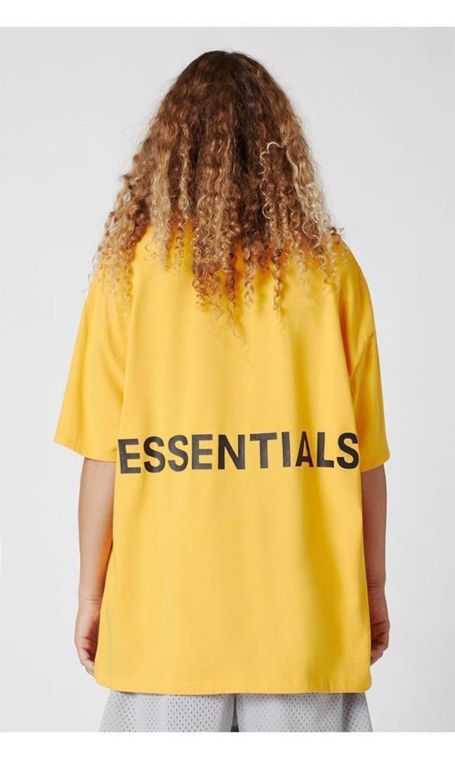 FEAR OF GOD Essentials Boxy Graphic T-Shirt Yellow, Men's Fashion 