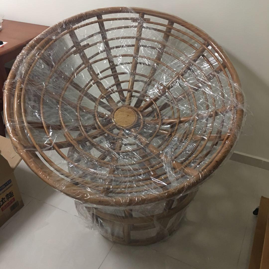 Full Set Rattan Lounge Chairs with Foot Rest, Furniture & Home Living