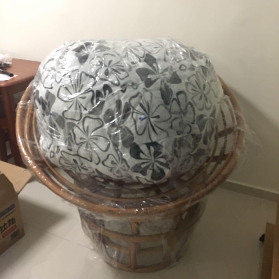 Full Set Rattan Lounge Chairs with Foot Rest, Furniture & Home Living