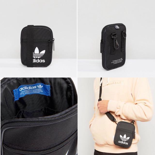 Black “Trefoil” Small Shoulder Bag 
