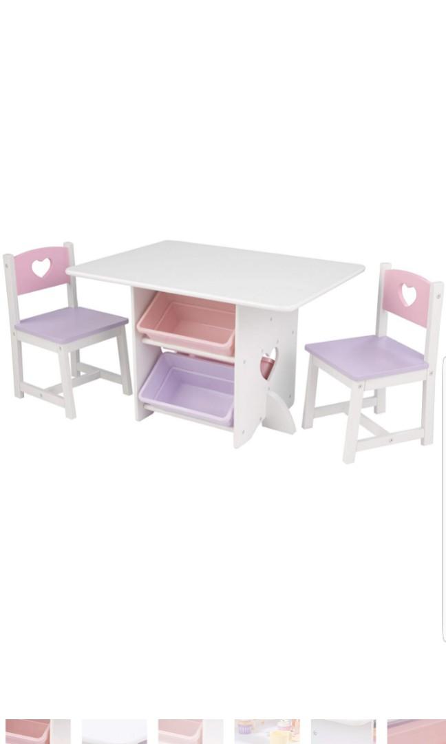 Kidkraft Kids Children Table Set With 2 Chairs Toy Storage Furniture Tables Chairs On Carousell