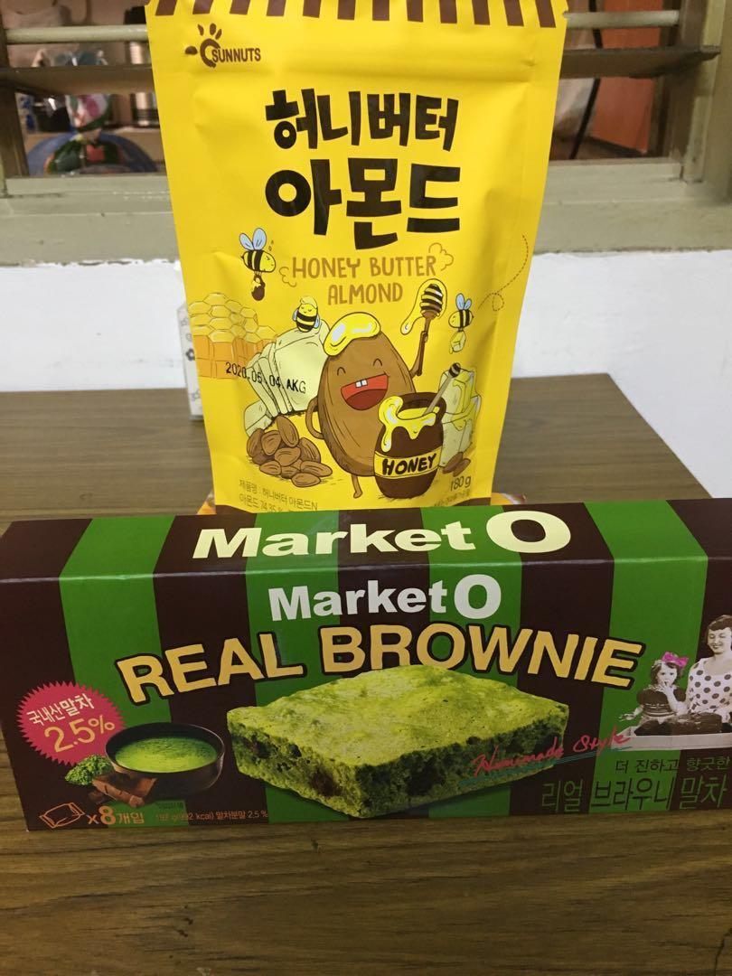 Korea Market O Real Brownie Matcha Honey Butter Almond Food Drinks Packaged Instant Food On Carousell