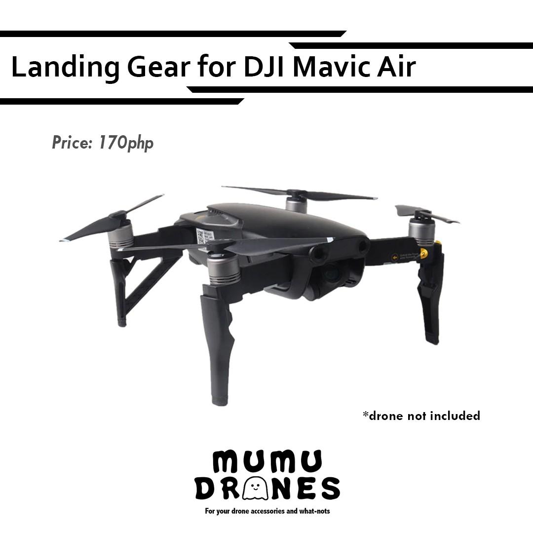 Landing Gear for DJI Mavic Air (Category: Drones) located in Quezon City. Submitted by mumudrones (Listing ID 207374934, Image 1). Description: Increase the height of your DJI Mavic Air to protect its gimbal and camera during take-off and landing For more products, please visit [and like] our FB page: https://www.facebook.com/pg/mumudronesph.