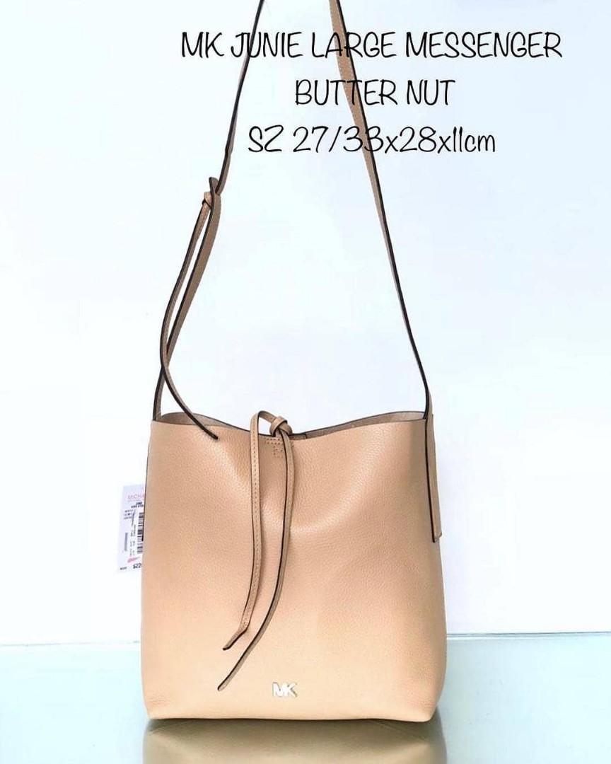 MK JUNIE LARGE MESSENGER BUTTER NUT SZ 27 33x28x11cm