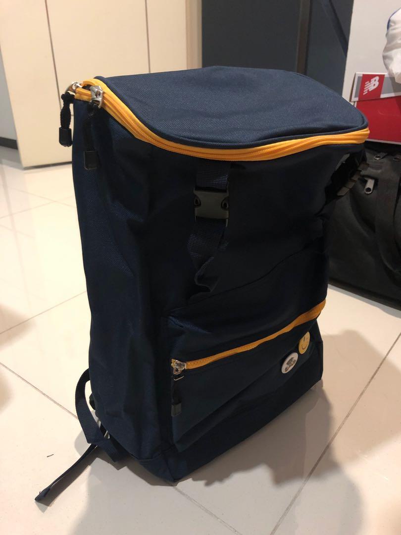 navy and yellow bag