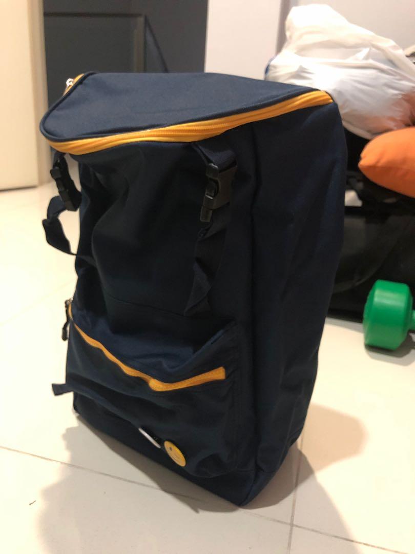 navy and yellow bag