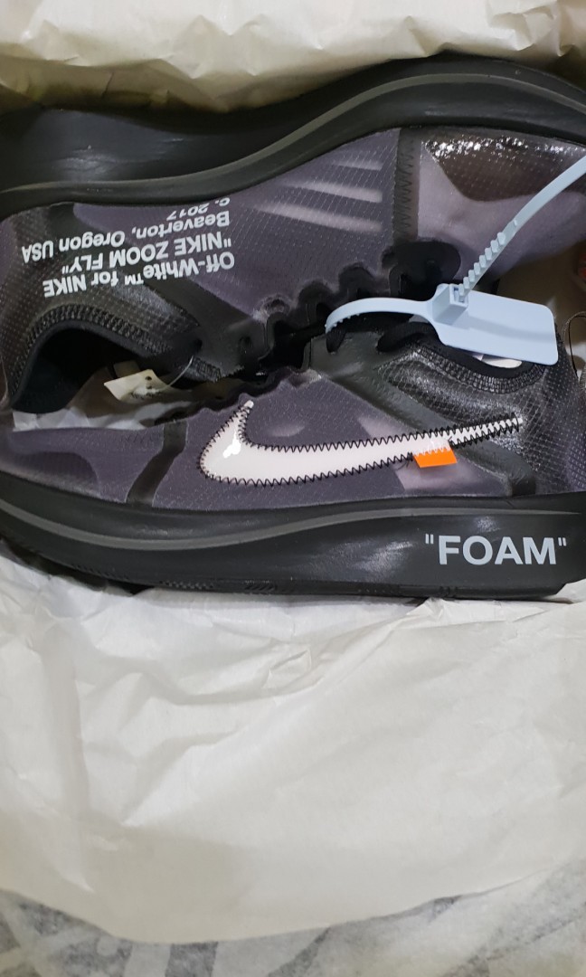 nike zoom off white black silver