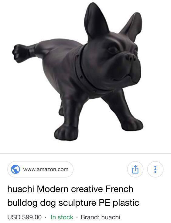 Peeing French bulldog statue decoration plastic art gift, Furniture ...