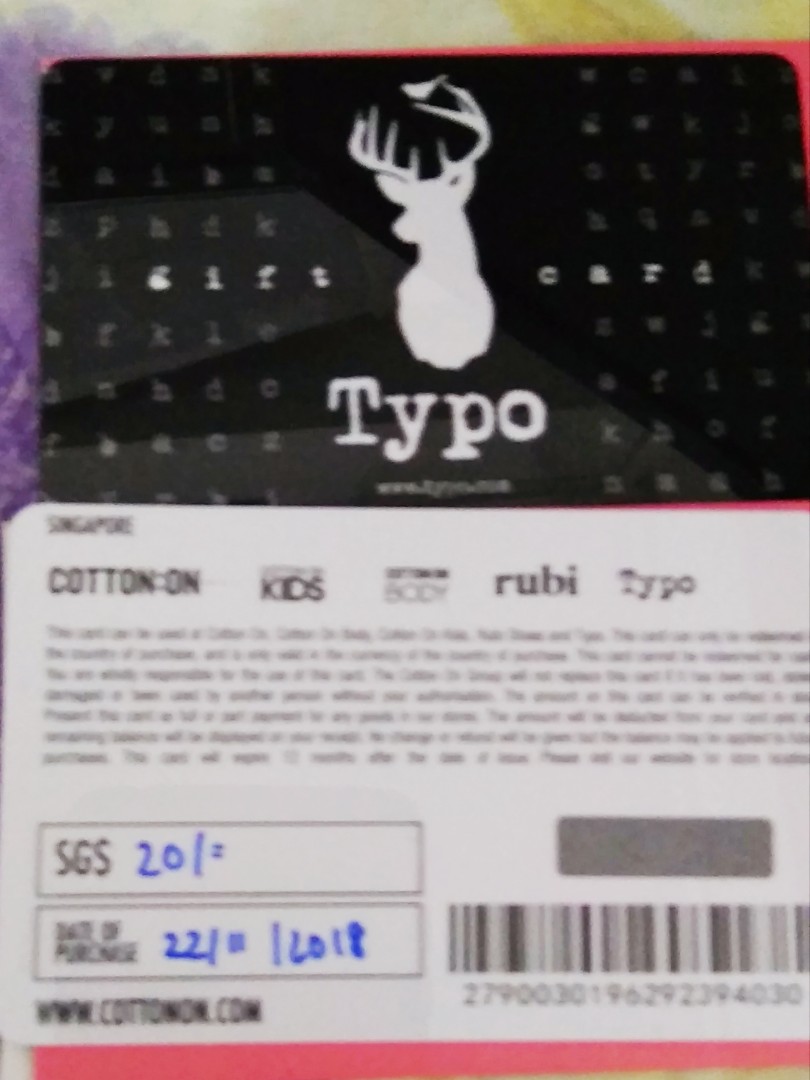 Popular Voucher 35 Typo Gift Card 20 Entertainment Gift