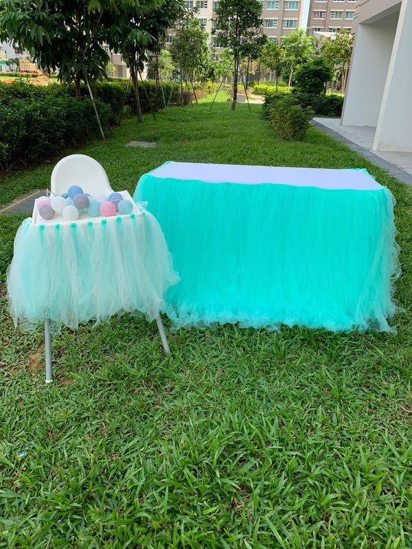 Rental Table Tutu Green Rainbow Tulle Skirt Table Tulle
