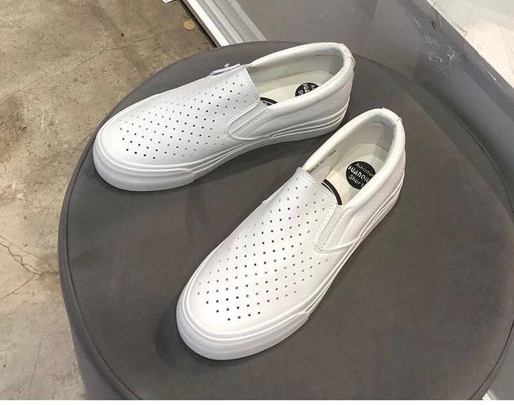 Sepatu Slipon Putih Korean Import Sneakers Coco Onal Sepatu Kets Tanpa Tali Sepatu Branded Bandung Fesyen Wanita Sepatu Di Carousell