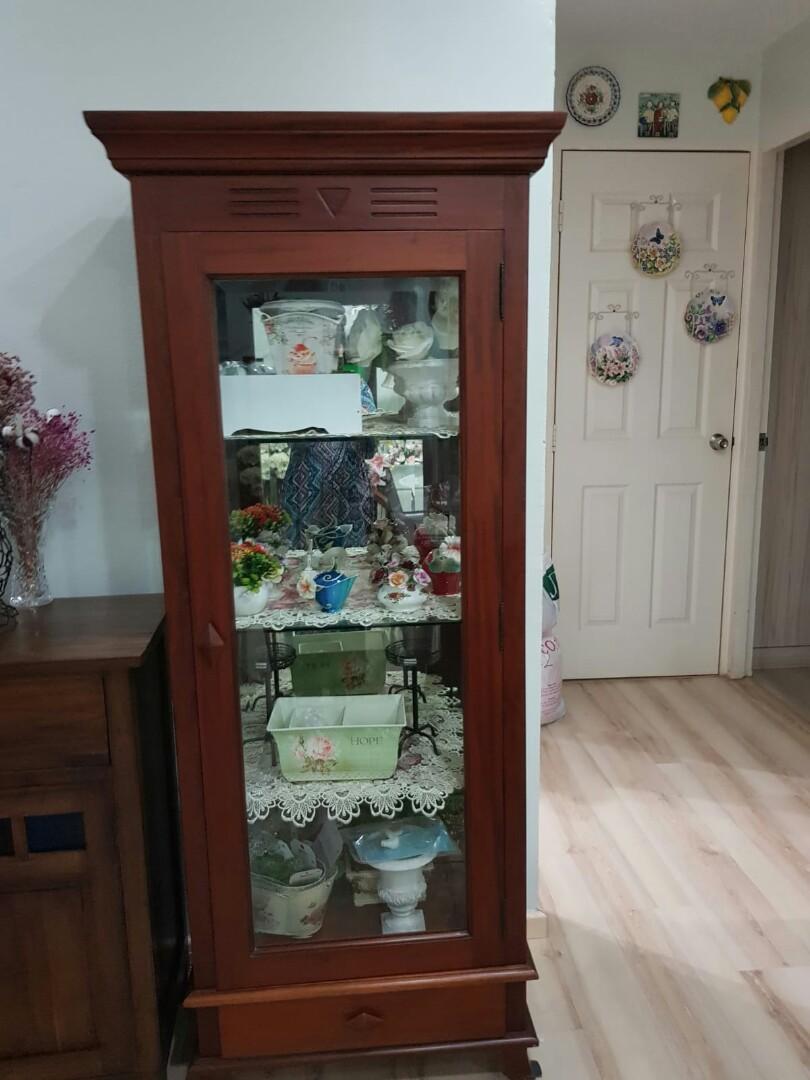 Tall Display Cabinet Furniture Shelves Drawers On Carousell