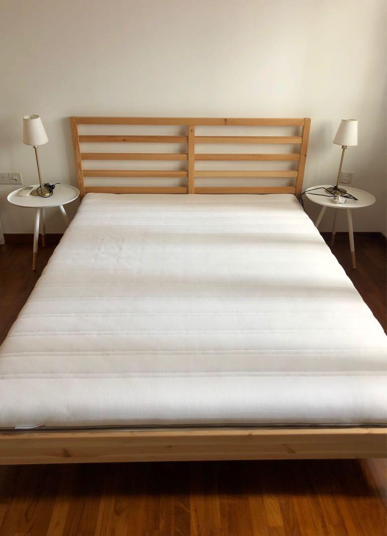Tarva bed top frame stained