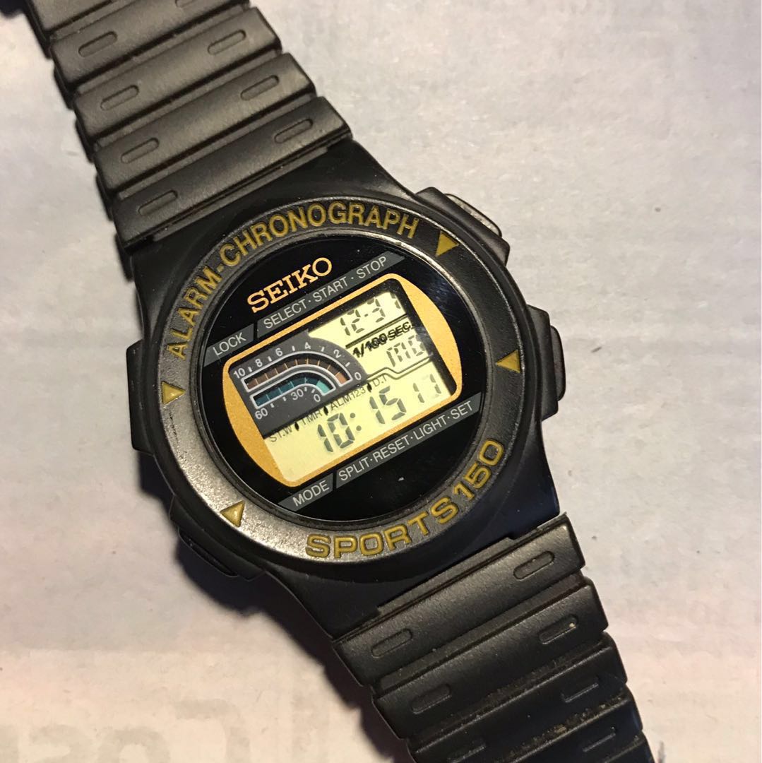 Vintage Authentic Seiko watch digital Sports150 Alarm Chronograph - Sold #  302, Hobbies & Toys, Collectibles & Memorabilia, Vintage Collectibles on  Carousell