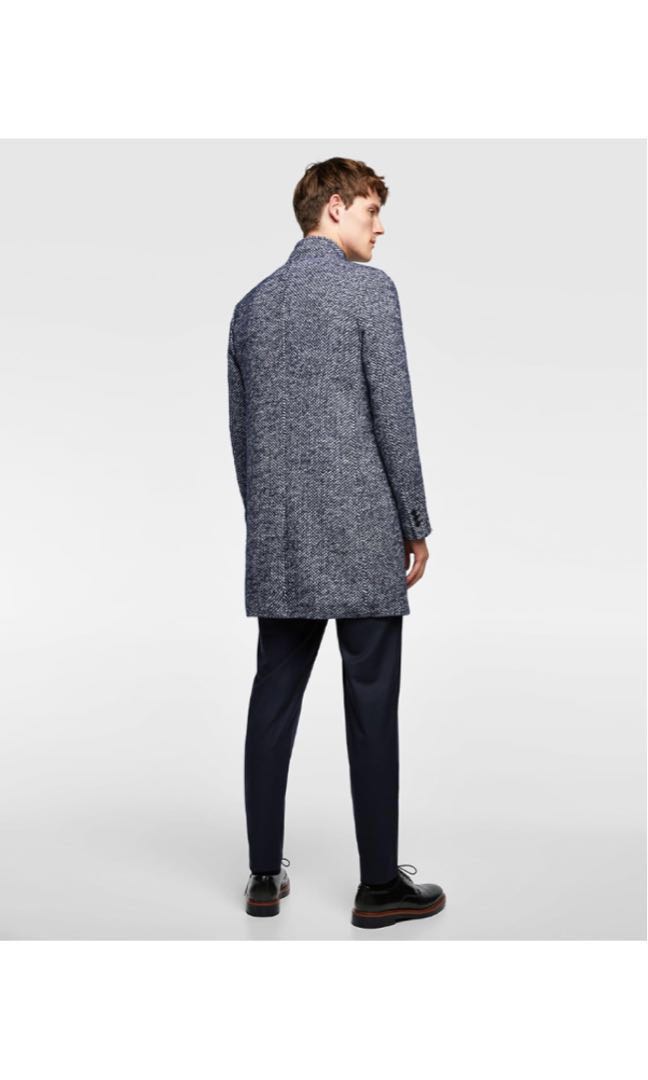 ZARA Herringbone Coat, Men's Fashion, Coats, Jackets and Outerwear on