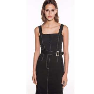 Cue Belted Topstitched Dress 8