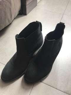 H&M genuine leather black boots