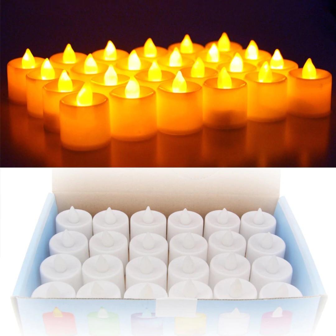 22pcs Lot Flickering Tea Light Include Battery Remote Control Led Candle Bougie Velas Electric Chandelle Party Birthday Candles Car Accessories Electronics Lights On Carousell