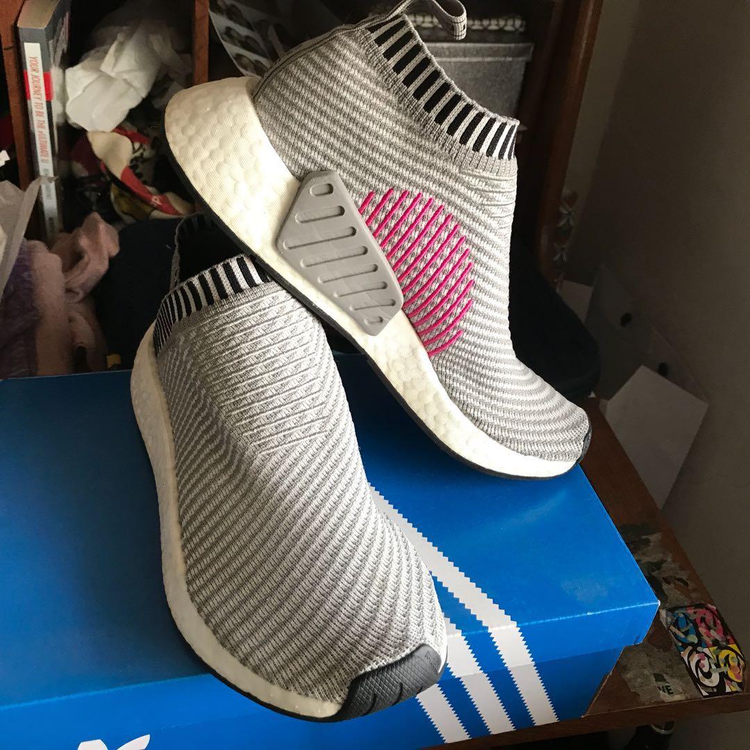 Adidas nmd cs2 primeknit grey pink ori 100 Fesyen Wanita Sepatu di Carousell