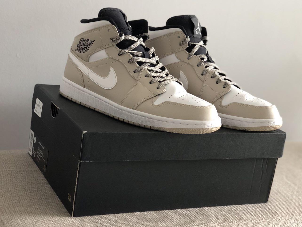 Air jordan 1 mid hotsell beige