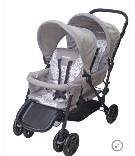 Almost new mamalove double twins stroller
