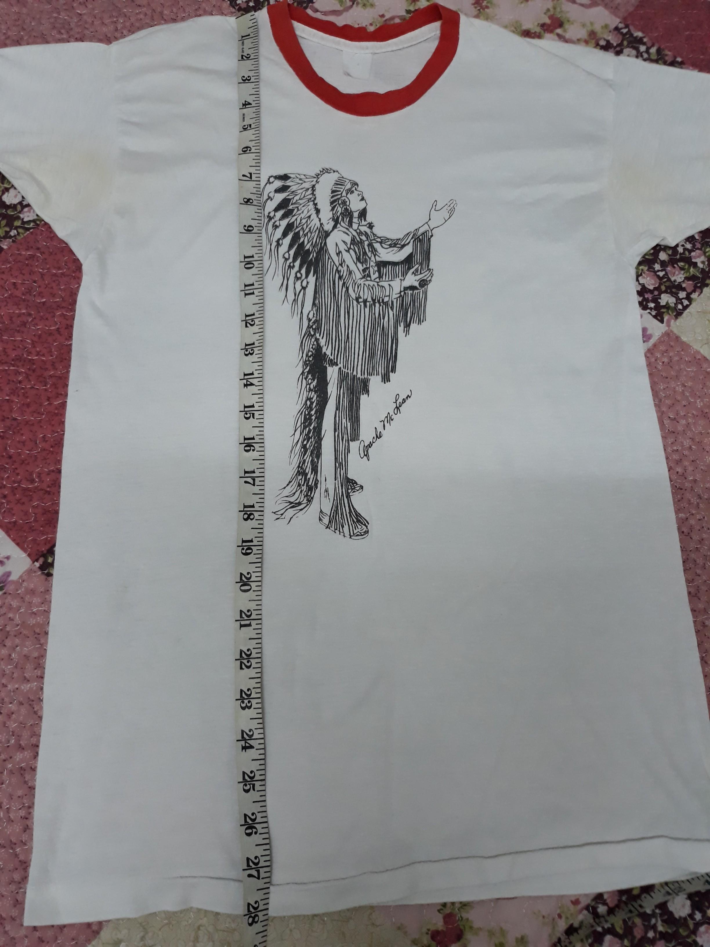 Apache Mclean (Category: Activewear) located in Kuala Lumpur. Submitted by empatn (Listing ID 207538979, Image 3). Description: Khas utk peminat baju2 Apache / (RED INDIAN)..70S T shirt..tag faded..baju ada kuning dedorant bawah ketiak..bila pakai tak terserlah..kain mmg nipis..biasalah baju vintage..COD pinggiran batu caves.