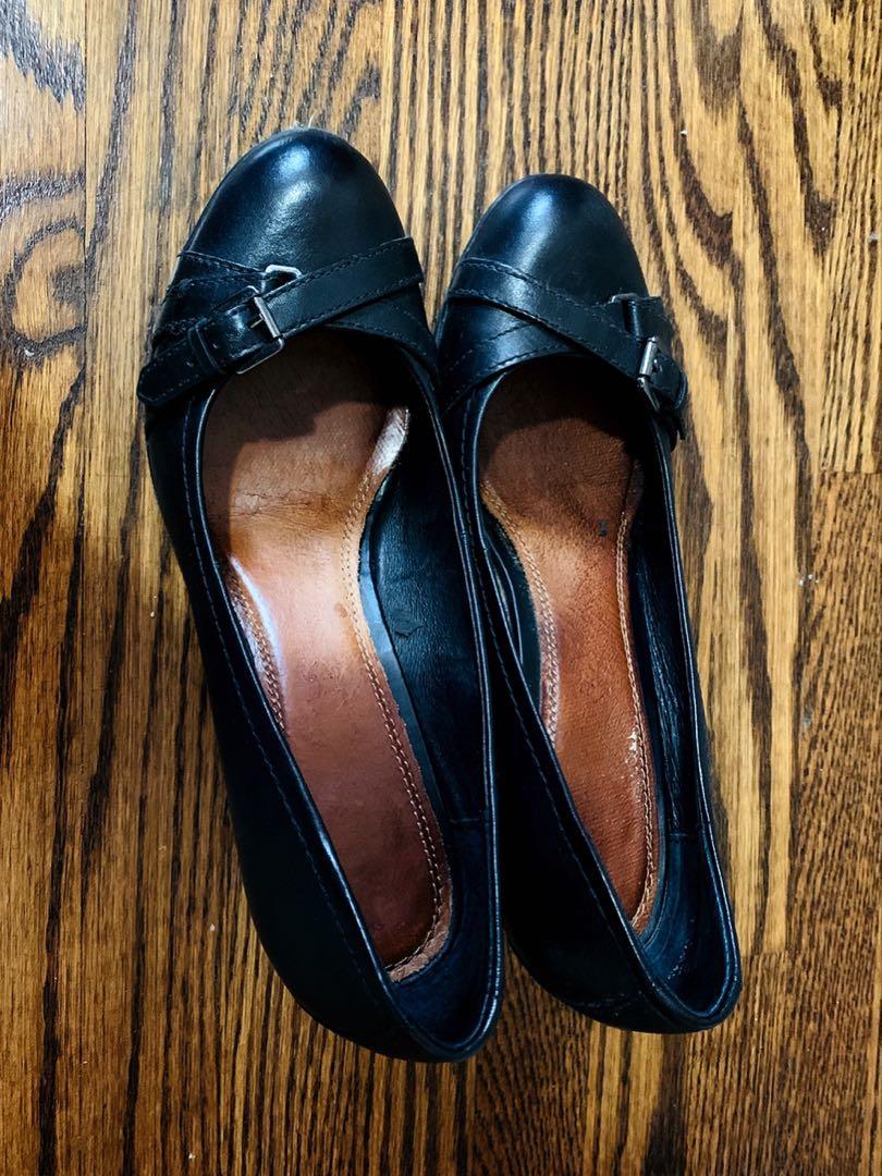 Black leather mud heel dress shoes Aldo size 7 Women s Fashion Shoes on Carousell