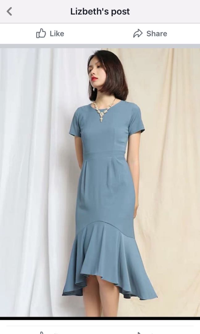 mermaid hem midi dress
