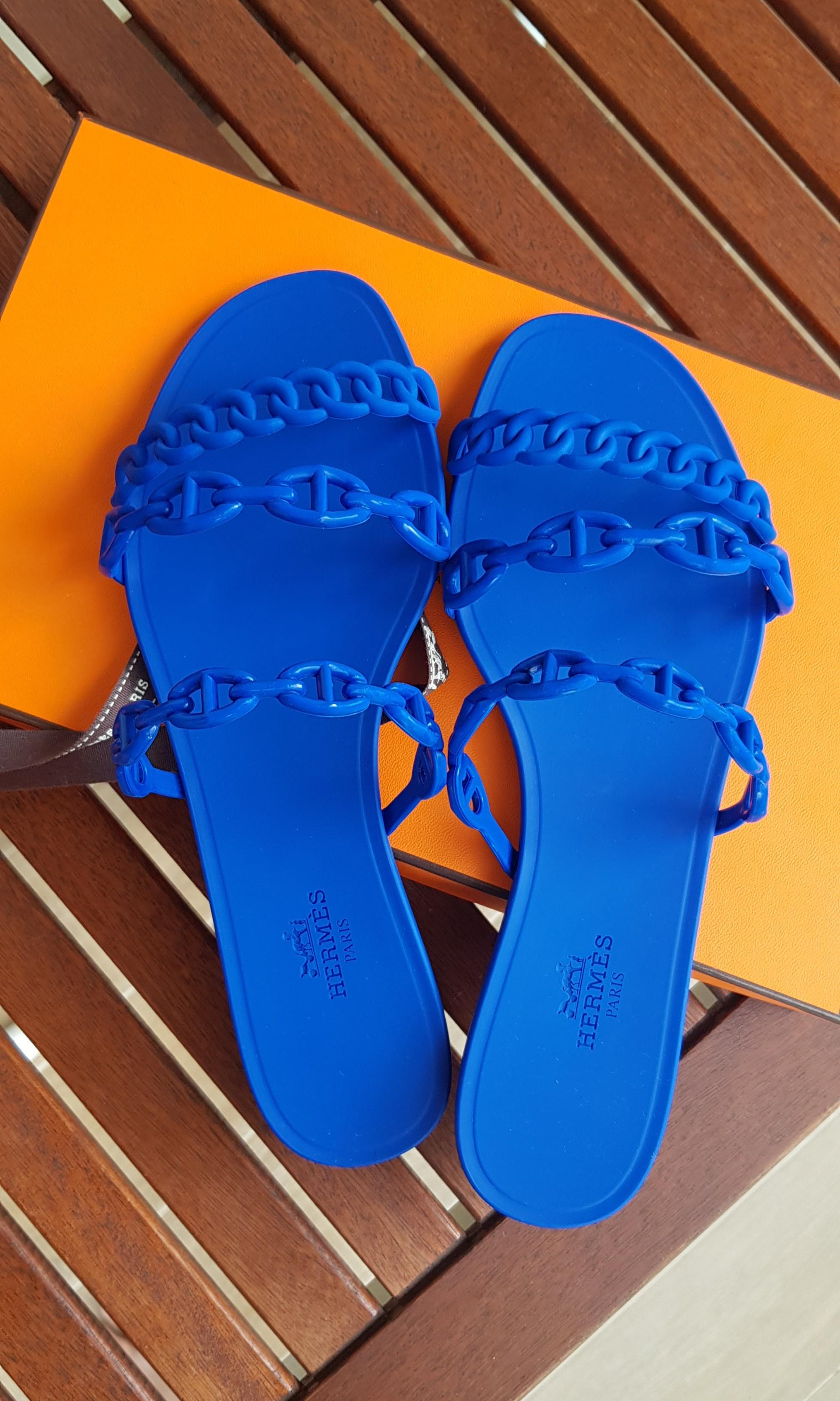 hermes blue shoes