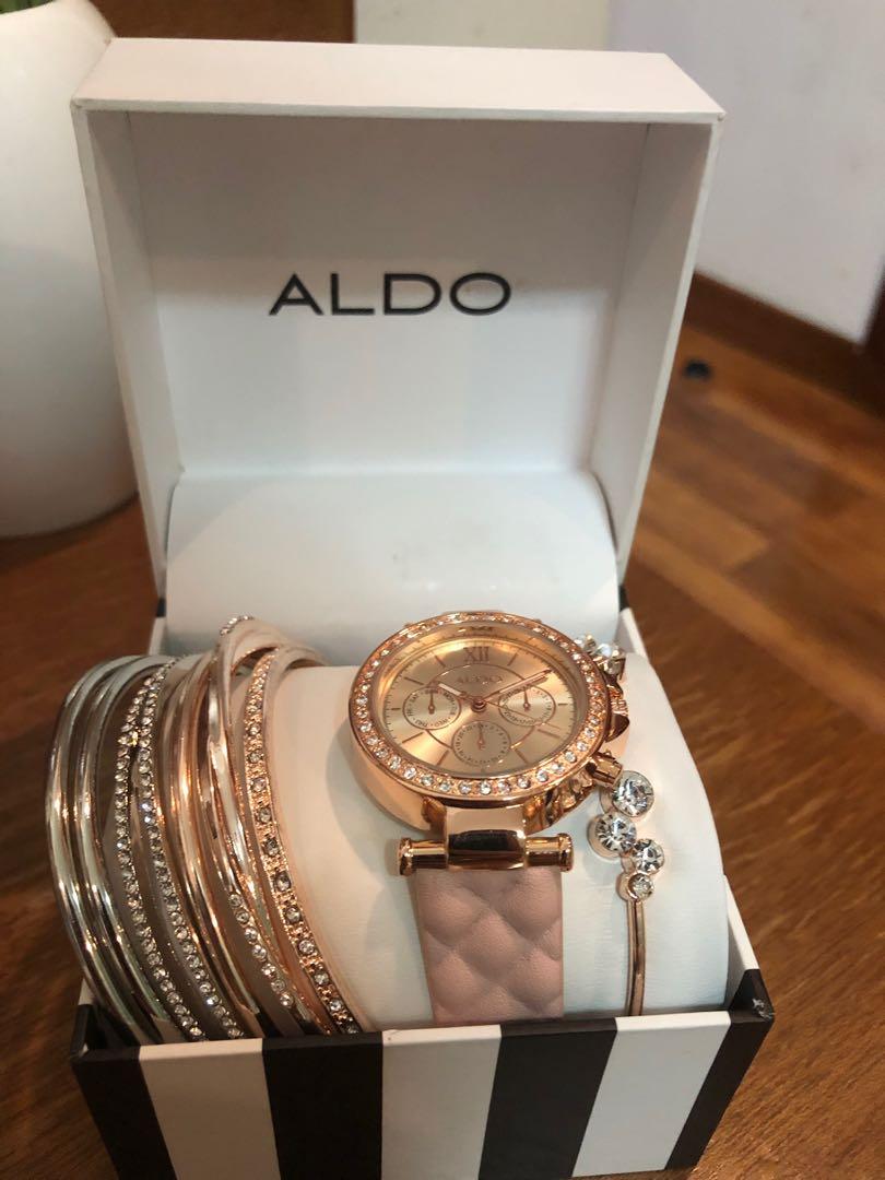 BRAND NEW ROSE ALDO WATCH AND BANGLES, Women's Fashion, Watches & Accessories, Watches on Carousell