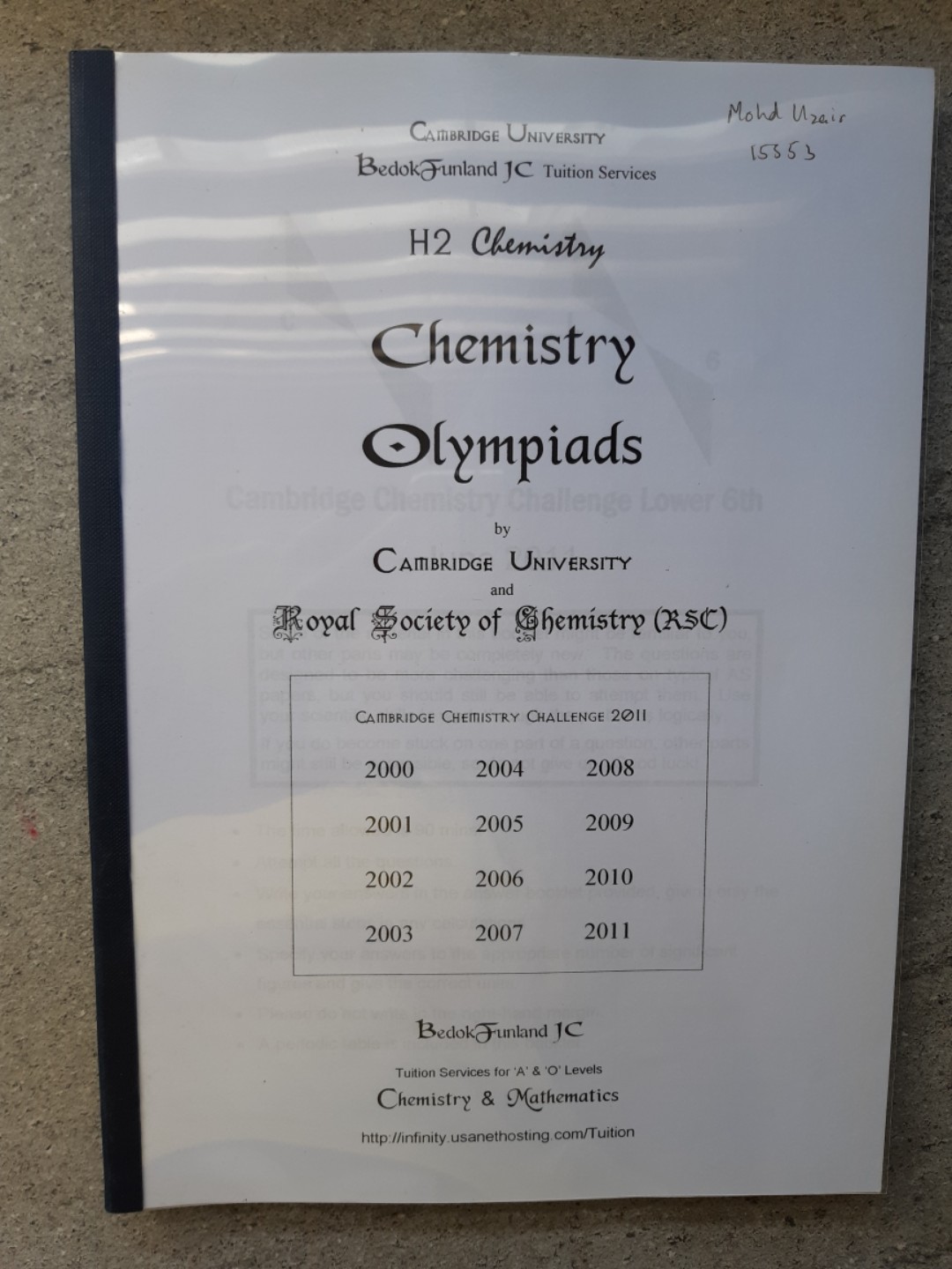 Chemistry Olympiad Practice Papers with answers, Hobbies & Toys, Books