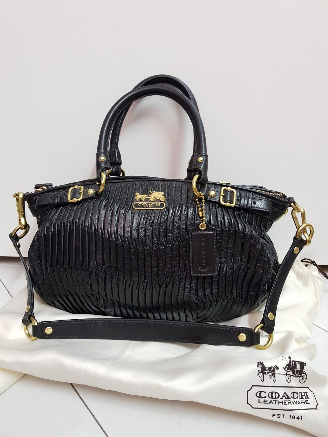 Coach Madison Gathered Leather Sophia Bag Luxury Bags