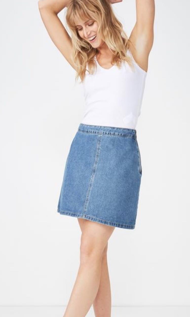 midi denim skirt cotton on