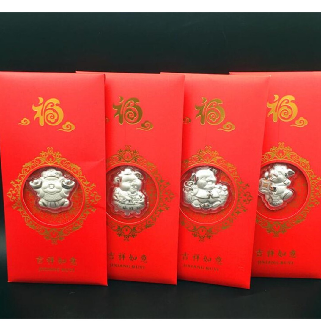 Creative 999 Pure Silver Year 2019 Pig Design In Red Packet Ang