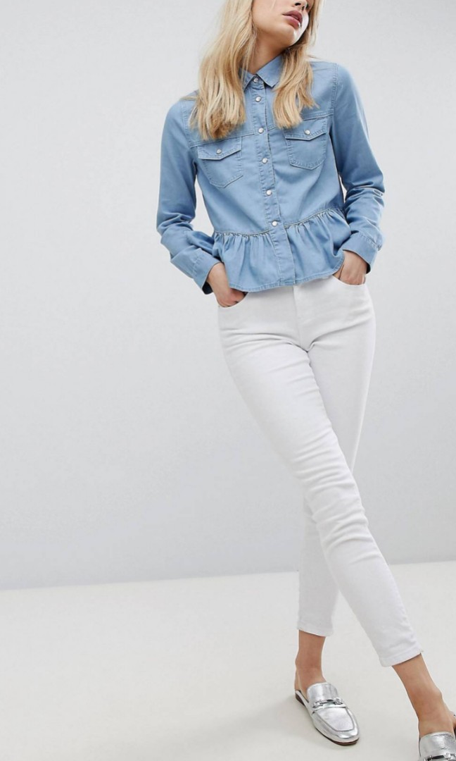 denim peplum top