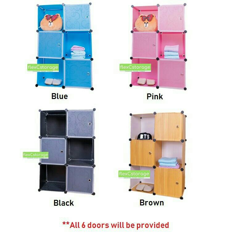 DIY stackable cube storage wardrobe (6 cubes), Furniture & Home